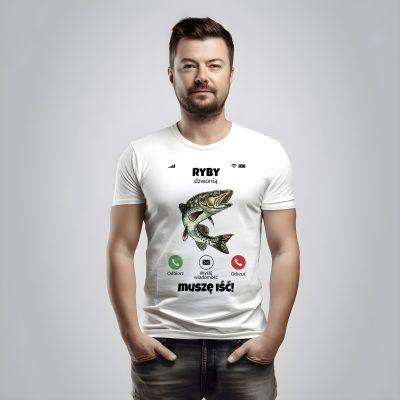 Szczupak – ryby dzwonią muszę iść – koszulka dla wędkarza
