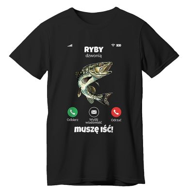 Szczupak – ryby dzwonią muszę iść – koszulka dla wędkarza
