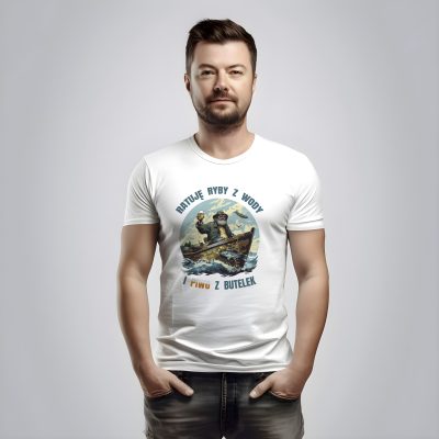 Ratuję ryby z wody i piwo z butelek – koszulka dla wędkarza śmieszna