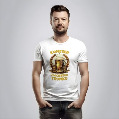 Koneser złocistego trunku – śmieszna koszulka
