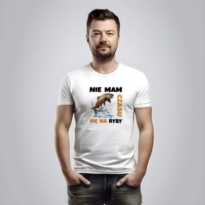 Nie mam czasu idę na ryby – koszulka dla wędkarzy