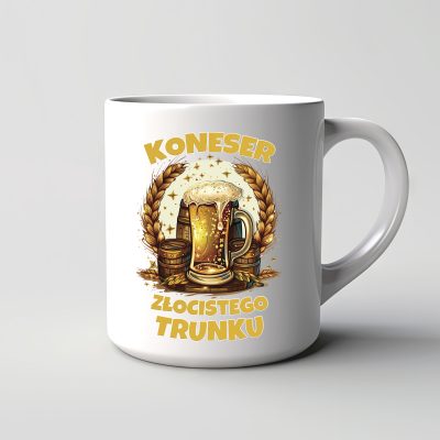 Kubek Koneser złocistego trunku