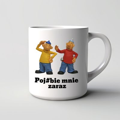 Kubek Poj#bie mnie zaraz Pat i Mat sąsiedzi