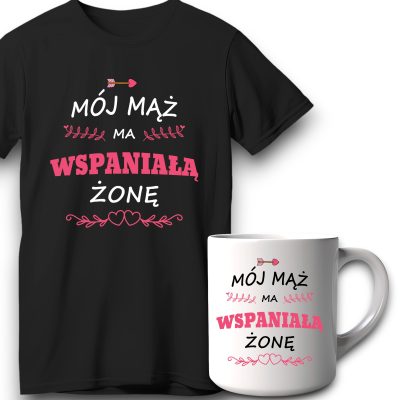 Koszulka + Kubek Mój mąż ma wspaniałą żonę